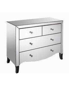 Valentina Wooden Chest Of Drawers In Mirrored With 4 Drawers