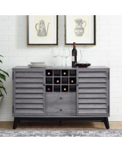 Vaughn Wooden Wine Cabinet In Grey Oak