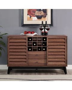 Vaughn Wooden Wine Cabinet In Walnut