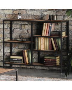 Ooki Wooden Low Small Open Bookcase In Oak