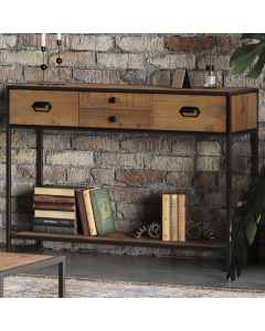 Ooki Wooden Large Console Table With 4 Drawers In Oak