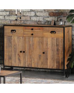 Ooki Wooden Sideboard With 3 Doors And 4 Drawers In Oak