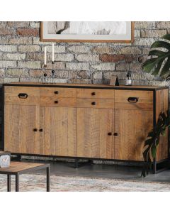 Ooki Wooden Large Sideboard With 4 Doors And 6 Drawers In Oak