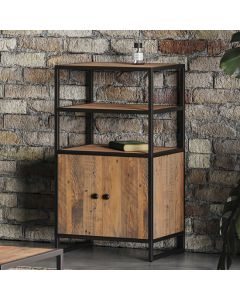 Ooki Wooden Modular Bookcase With 2 Doors And 1 Shelf In Oak