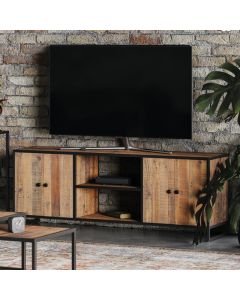 Ooki Wooden TV Stand With 4 Doors And 1 Shelf In Oak