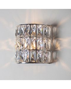 Verina Clear Crystal Wall Light In Chrome