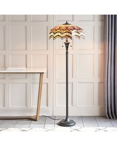 Vesta Tiffany Glass Floor Lamp In Dark Bronze