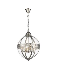 Victoria 4 Bulbs Round Ceiling Pendant Light In Nickel