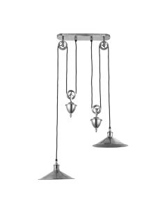 Victoria Rise & Fall 2 Lights Ceiling Pendant Light In Antique Silver