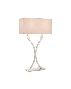 Vienna 2 Lights Fabric Shade Table Lamp In Polished Nickel
