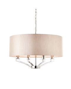 Vienna 4 Lights Fabric Shade Ceiling Pendant Light In Polished Nickel