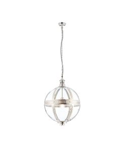 Vienna 410mm Clear Glass Ceiling Pendant Light In Bright Nickel