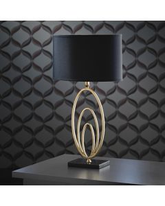 Vilana Table Lamp In Antique Gold Leaf And Black Marble Base