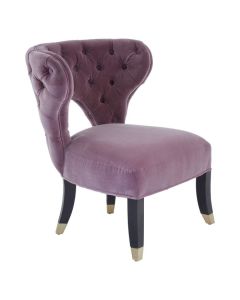 Villi Velvet Upholstered Bedroom Chair In Lilac