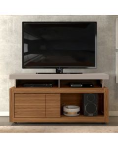 Vision Flat Screen Wooden TV Stand In Oak Effect And Grey