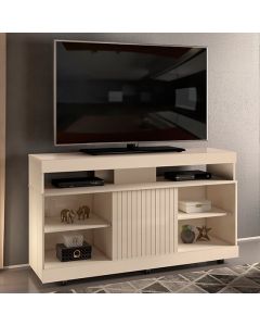 Vision Flat Screen Wooden TV Stand With Castors In High Gloss White