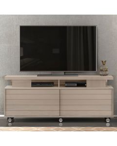 Vision Wide Screen Wooden TV Stand With Castors In Grey