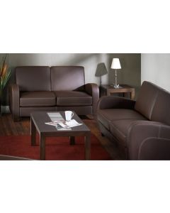 Vivo Faux Leather 3 Seater Sofa In Chestnut