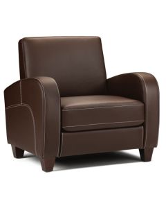 Vivo Faux Leather Armchair In Chestnut