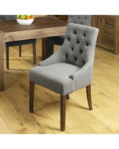 Vrux Accent Slate Fabric Upholstered Dining Chairs In Pair