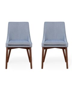 Vrux Grey Fabric Upholstered Dining Chairs In Pair