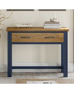 Splash Wooden Hidden Laptop Desk In Oak And Blue