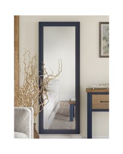 Splash Extra Long Wall Mirror In Blue Wooden Frame