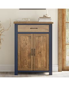 Splash Wooden Shoe Storage Cabinet With Drawer In Blue