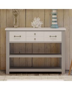 GreyStone Wooden Console Table With 4 Drawers In Grey