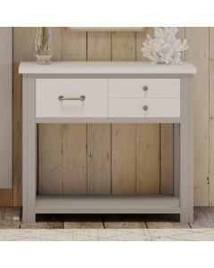 GreyStone Wooden Console Table With 3 Drawers In Grey