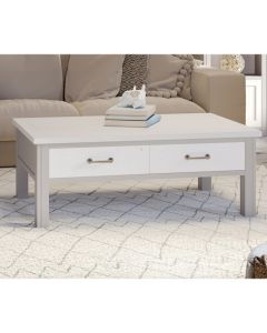 GreyStone Wooden Coffee Table With 4 Drawers In Grey