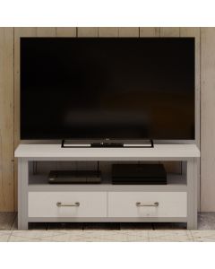 GreyStone Wooden TV Stand With 2 Drawers In Grey