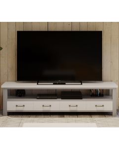 GreyStone Wooden Wide TV Stand With 4 Drawers In Grey