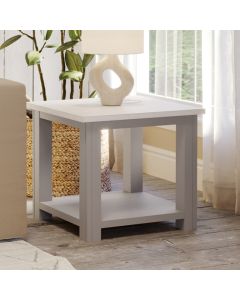 GreyStone Wooden Lamp Table Square In Grey