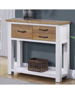 Splash Wooden Console Table With 3 Drawers In White