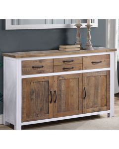 Splash Wooden Sideboard With 3 Doors And 4 Drawers In White