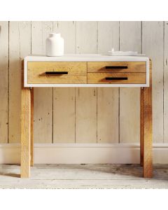 Trinity Wooden Console Table With 3 Drawers In White And Oak
