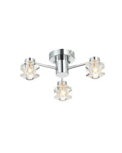 Wakefield 3 Bulbs Decorative Flush Ceiling Light In Chrome