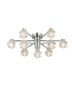 Wakefield 9 Bulbs Decorative Flush Ceiling Light In Chrome