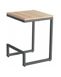 Warren Wooden Lamp Table In Oak Effect With Black Metal Legs