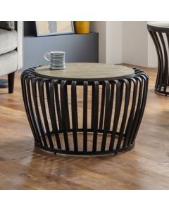 Washington Wooden Round Coffee Table In Mocha Elm