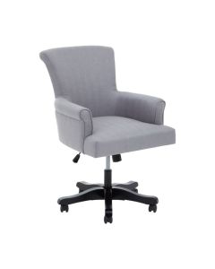 Watford Fabric Upholstered Home And Office Chair In Grey With Swivel Base