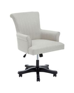 Watford Fabric Upholstered Home And Office Chair In Natural With Swivel Base