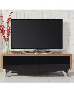 Wave Wooden TV Stand In Oak With 2 Soft Open Doors