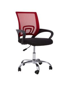 Westan Nylon Home And Office Chair In Red With Black Armrest