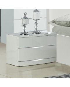 Widney Wooden Bedside Cabinet In White High Gloss