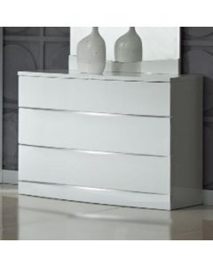 Widney Wooden Chest Of Drawers In White High Gloss With 3 Drawers