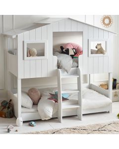 Willow Wooden Treehouse Bunk Bed In White