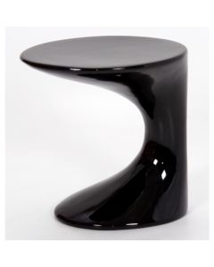 Wilcox Wooden Lamp Table In Black High Gloss