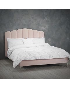 Willow Fabric Double Bed In Pink